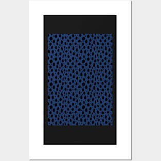 Blue and black Spot Dalmatian Pattern Posters and Art